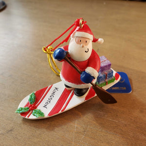 Paddleboard Santa Ornament